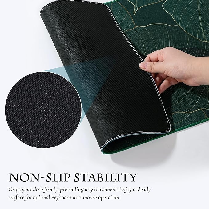ALOANES Large Gaming Mouse Pad with Non-Slip Rubber Base,Stitched Edge,Desk mat for Laptop,Computer & PC, Wristing Pad for Gamer,Office & Home, 35.4''x 15.7''x 0.12'', Black