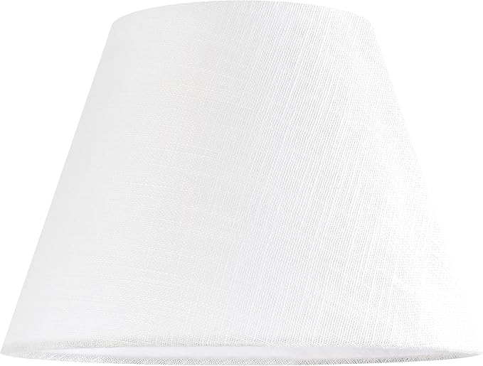 GOSO 9" Small White Lamp Shades for Table Lamps Set of 2 Bell,5"×*9"×6.4" (Spider) Modern Wall Lamp Shade Linen Replacement for Bedroom,Scalloped Lampshade Fabric-No Assembly Required