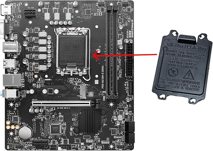 5Pcs Protective lid LGA17XX 18XX CPU Socket Protector Cover + 5Pcs CPU case Holder Protector Cover for LGA 1700 1800 (Black)