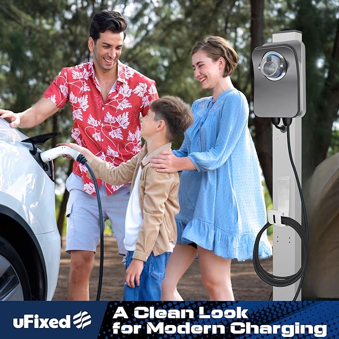Tesla Charger Pedestal Outdoor, EV Charger Stand with Holder for for EV Charger, Tesla Pedesta for Telsa Gen 3, Tesla Mobile Connector & J1772 Wallbox Charger