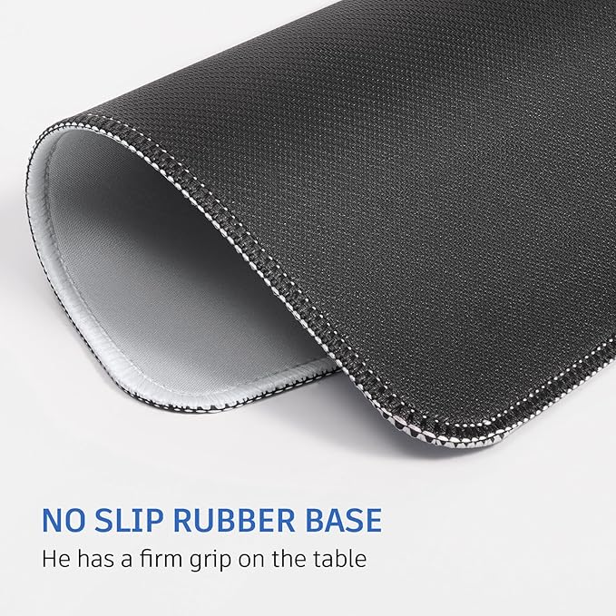White Mouse Pad, Nice and Cute Mouse Pad, Splash-Proof Textured 10.2 x 8.2Inch, Stitched Edge Non-Slip Waterproof Rubber Mouse Pad