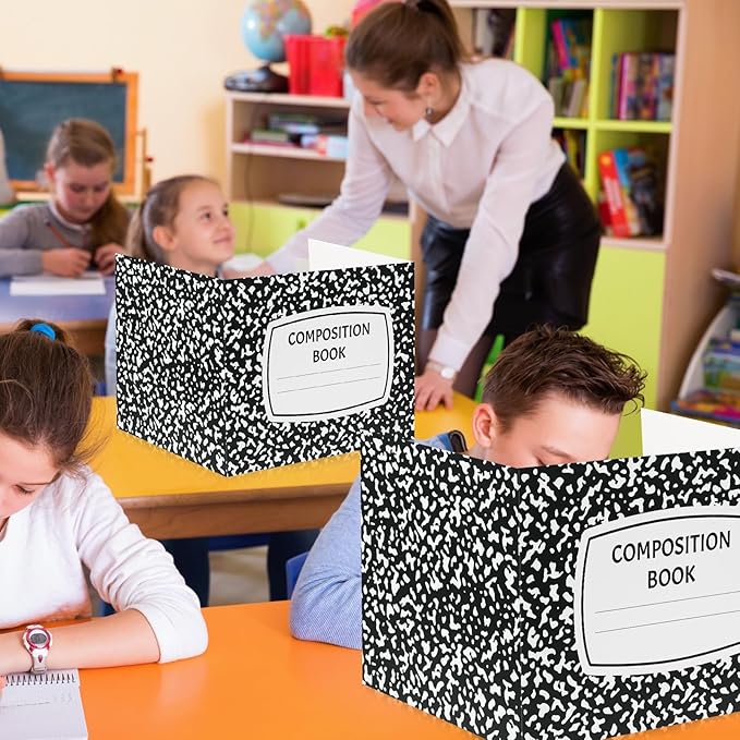 24pcs Folding Paper Privacy Shield, Privacy Shield Folder Boards, Privacy Divider for Student Desk Examination,Focus-Enhancing Study Shield in School and Home, Easy to Clean Learning Shield