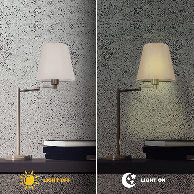 Kichvoe Beige Cloth Lamp Shades for Chandelier, Nightlight Bulbs Drum Chandelier Table Lamp Wall Floor- Easy Install, Durable Fabric, 5.51 X 5.51 X 5.11 Inch