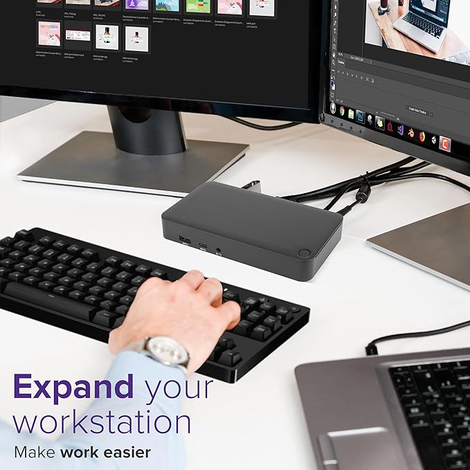 Targus USB C Docking Station Universal DV4K, USB C Laptop Docking Station Dual Monitor 2 HDMI, 65W Power Delivery, DisplayLink Works w/Operating Systems Like Windows, Mac, Android, iOS (DOCK310USZ)