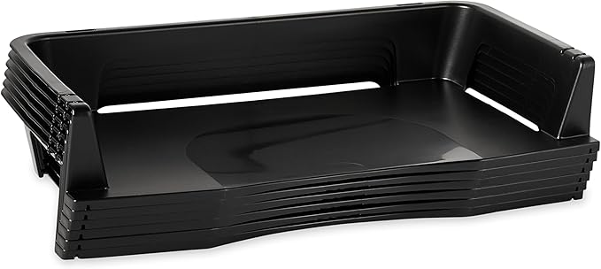 Rubbermaid Regeneration Letter Tray,Six Tier,Plastic,Black (86028),(Pack of 6)