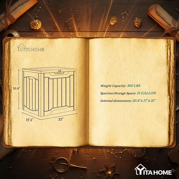 YITAHOME 31 Gallon Deck Boxes Set of 2, Lockable Outdoor Storage Bins for Patio Cushions, Garden Tools, Weather-Resistant Resin Storage Solution, Taupe