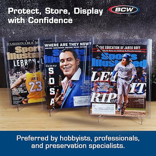 BCW Magazine Topload Holder - 5MM (Pack of 10) | Premium Quality Rigid PVC, Crystal Clear Display, Acid-Free Toploaders | Protective Display for Beckett Price Guides & Magazines, Documents, and Photos