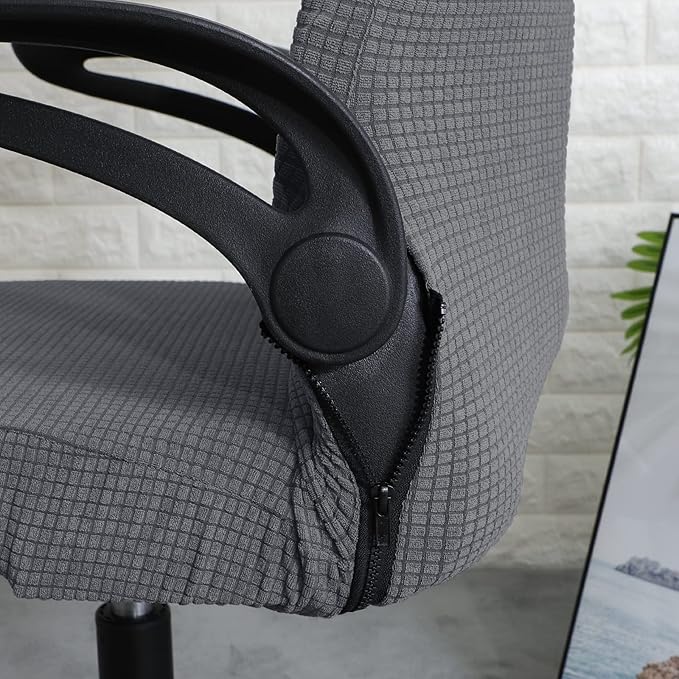 FORCHEER Ergonomic Office Chair Covers Set with Headrest Cover Water Repellent for Managerial Office Executive Chair, Dark Grey