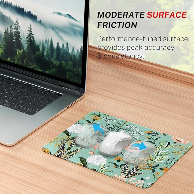 MROCO Mouse Pad [30% Larger] with Anti-Fray Stitched Edges, Premium-Textured Waterproof Surface, Non-Slip Rubber Base, Computer Mouse Mat for Laptop, Office & Home, 8.5 x 11 in, Garden Whispers