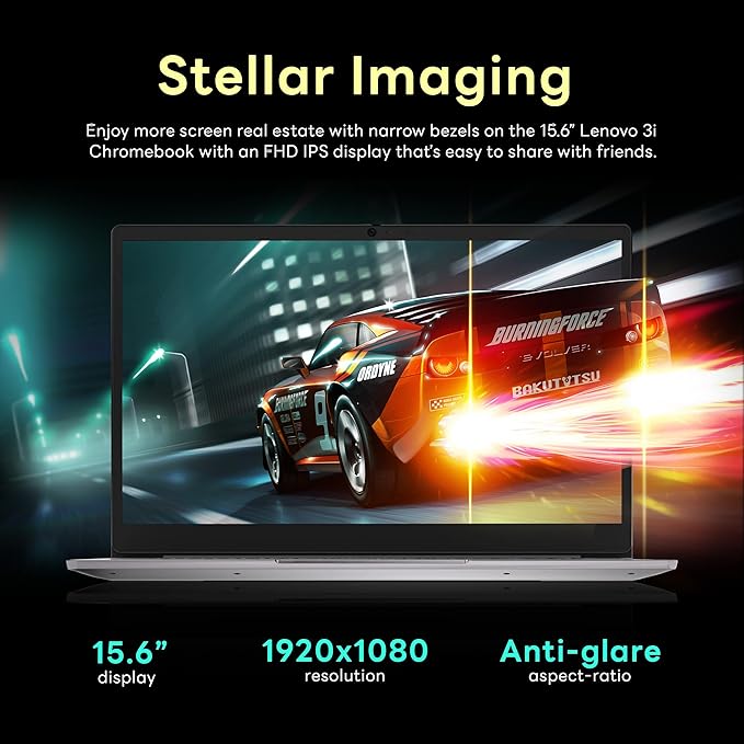 Lenovo Ideapad 3 15.6" FHD Chromebook, Intel Celeron N4500, 4GB RAM, 352GB Storage (64GB SSD+288GB Docking Station Set), ‎Intel UHD Graphics, Full Size Keyboard, Chrome OS, Artic Gray