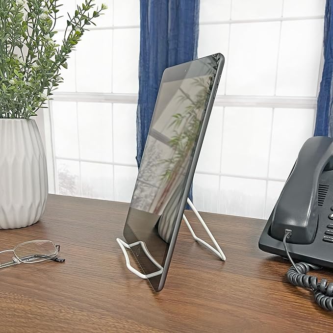 GIBSON HOLDERS 3A Adjustable White Wire Display Easel, 3.625" W x 4" D x 8.75" H, Pack of 2