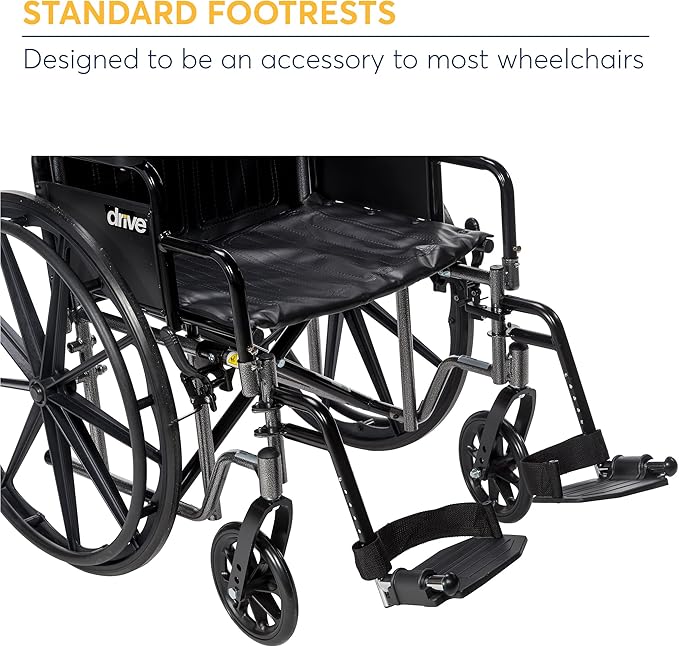 Drive Medical STDSF-TF Swing Away Footrests, Black