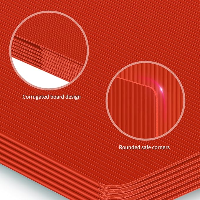 6 Pack Red Desk Dividers for Students, Privacy Shields Folder for Students, Durable & Waterproof Plastic Study Board, Classroom Teacher Supplies Test Divider, Includes Extra Labels