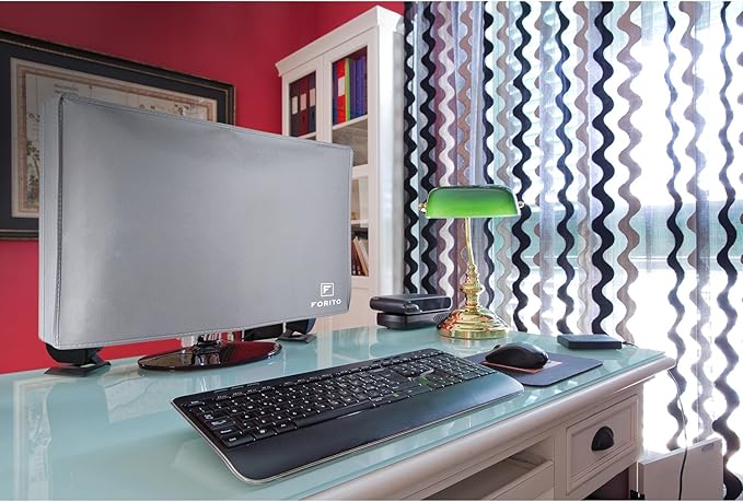 27" 28" 29" Universal Computer Monitor Dust Cover for 27 Inch to 29 Inch LCD/LED HD Display, Nonwoven Fabric Dust-Proof, Water Resistant (Size: 28W x 18H x 4D)-Gray