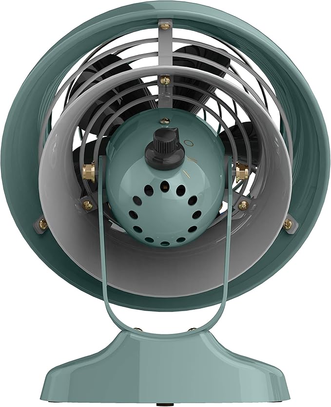Vornado VFAN™ Mini Classic Vintage Metal Desk Fan, 2-Speed, Adjustable Tilt, Personal Air Circulator for Bedroom, Office, Dorm Room, Portable Quiet, Vintage Green