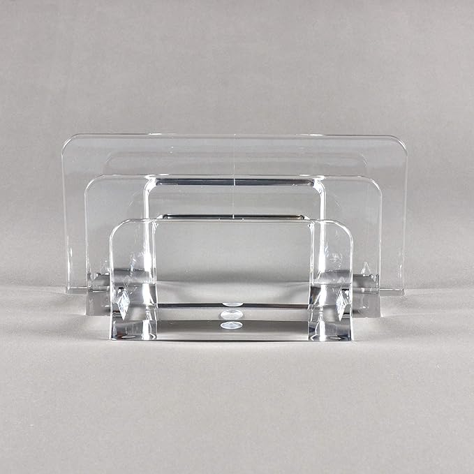 Acrylic Letter Sorter Little File Folder Sorter (2 Pack) for Paper, Letter, Envelope, Office File Organizer, Office Supplies, Desk Accessories - Clear