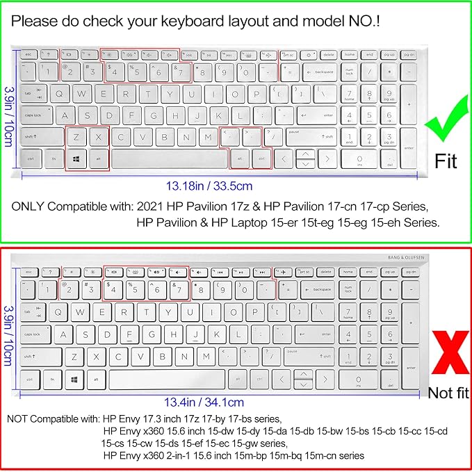 Silicone Keyboard Cover for 15.6 HP Laptop 15-fc 15-fd 15t-fd 15z-fc/HP Pavilion 15-eg 15t-eg 15-eh 15-er, 17z-ca 17-cn 17-cp 17z-cp Model Series,Spaceman