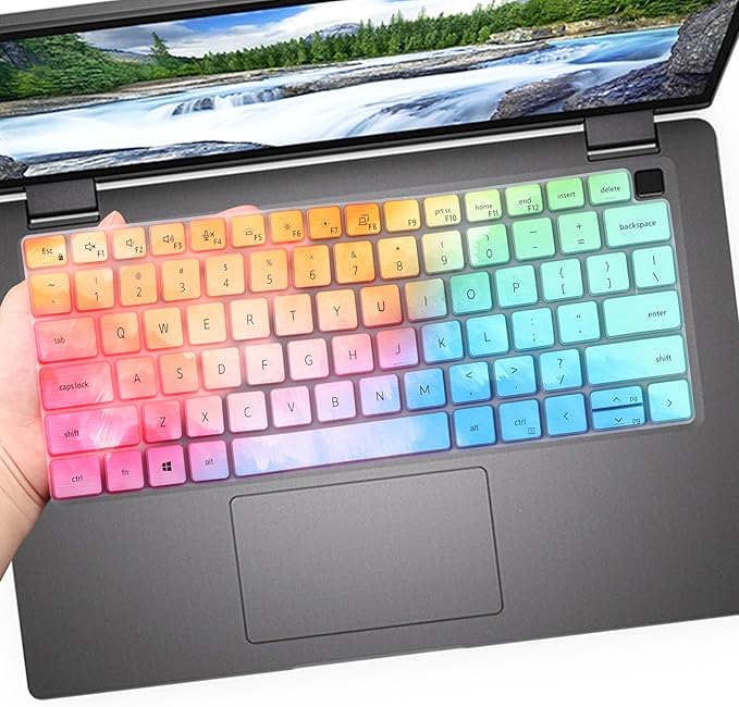 Keyboard Cover for Dell Latitude 3000 3340 13.3", Dell Latitude 5320 5330 5340 5350 13.3, Dell Latitude 7320 7330 7340 7350 13.3" 2-in-1 US Layout Keyboard Skin-Colorful
