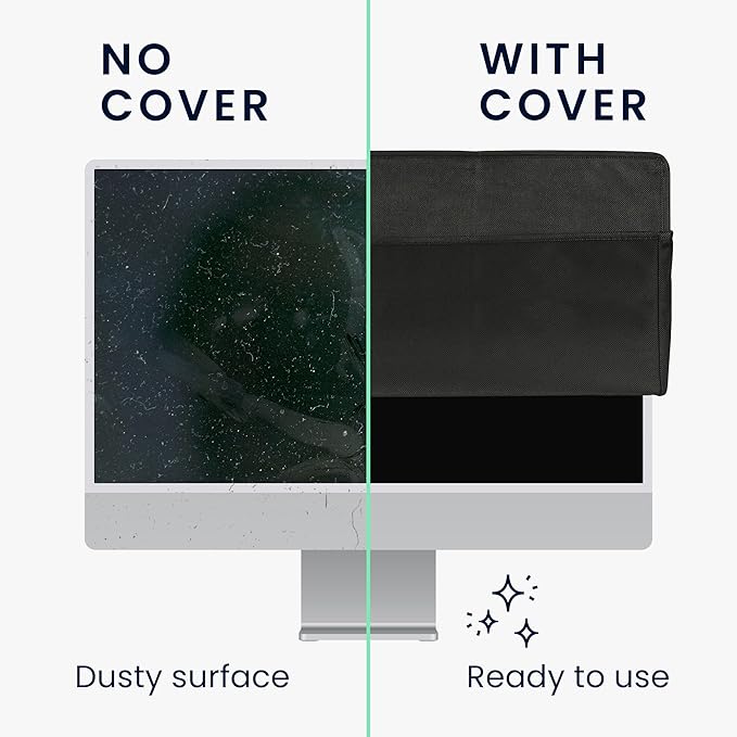 kwmobile Monitor Cover Compatible with 31-32" Monitor - Dust Cover Computer Screen Protector - Dark Grey