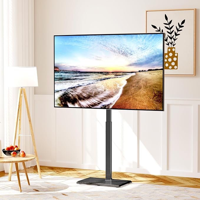 Afaloona Universal Floor TV Stand,TV Floor Mount Stand for 32-75 inch TV up to 110 lbs, Swivel and Height Adjustable Tall TV Stand for Bedroom,Office(TCP01-M-A02)