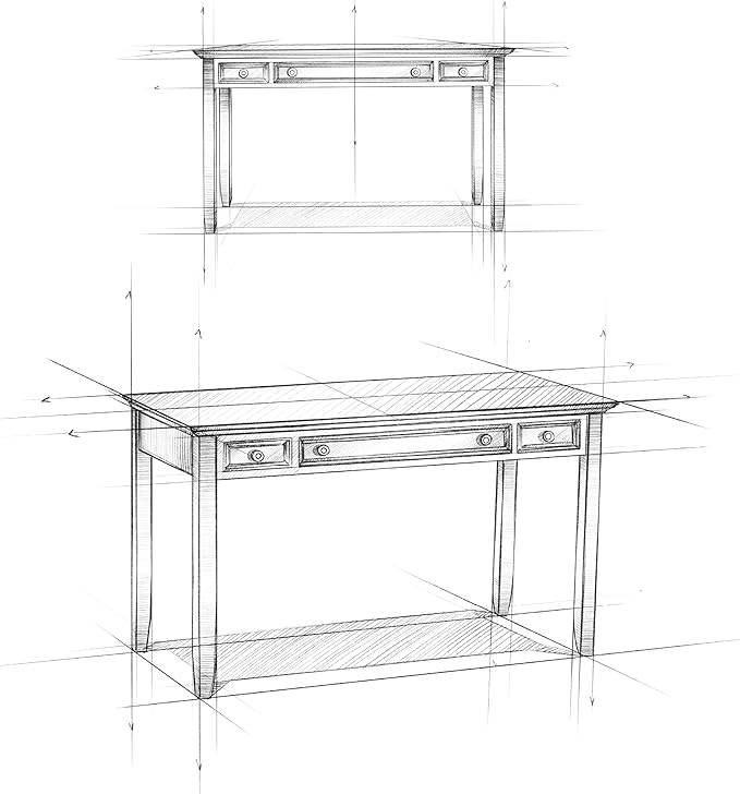 SIMPLIHOME Amherst Desk - 54 Inch Wide Solid Wood Writing Desk in Russet Brown, Transitional Home Office Computer Table for Workspace or Study with 2 Drawers and Flip-Down Keyboard Tray