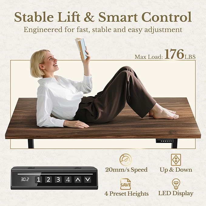 63 Inches L Shaped Standing Desk, Executive Electric Height Adjustable Desk with Drawers and File Cabinet, AC/USB, 1.18" Thiken Desktop and Privacy Panel for Home Office, Black Walnut