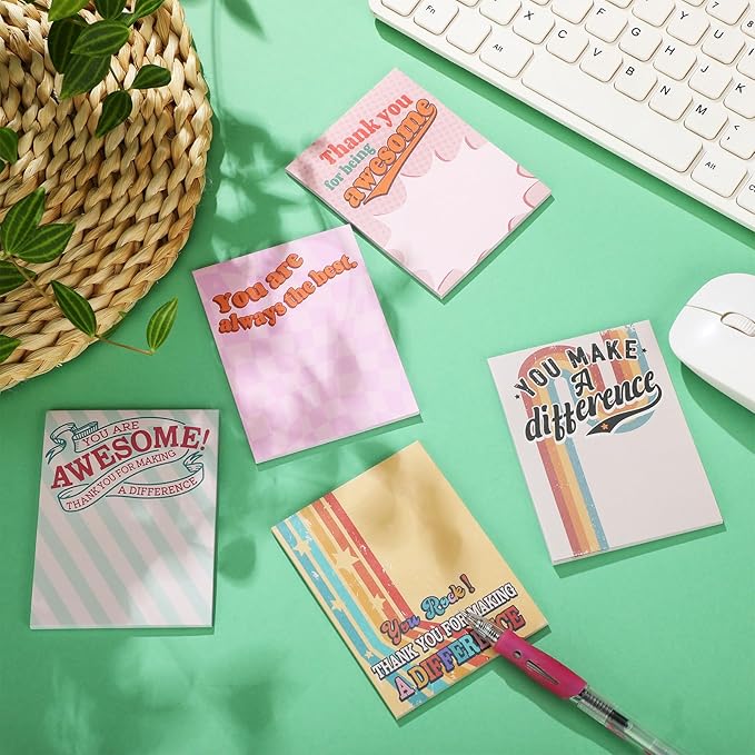 12 Pieces Empowering Sticky Note Pads 3" x 4" Motivational Educator Sticky Notes Inspirational Self Stick Note Pad Funny Sticky Notepad Appreciation Gifts for Teacher Office Student (Stylish)