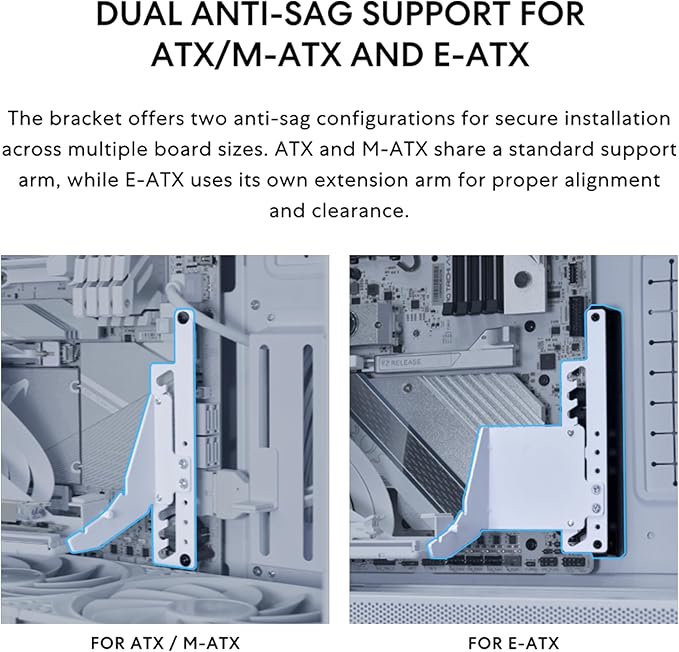 Lian Li ATX PC Case 4 Slots Vertical GPU Kit (VG4v4) - Premium Gen 5 Riser Cable PCI-E 5.0 x16-200mm, PCIe 3.0/4.0 Compatible, Adjustable Position - Fits Most PC Cases (VG4v4 White)