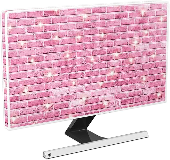 Pink Brick Wall with Star Waterproof 70 Inch TV Dust Cover Anti-Static Dustproof Anti-Scratch Protective Television Covers for Desktop TVs Hanging TV LED LCD OLED Protector