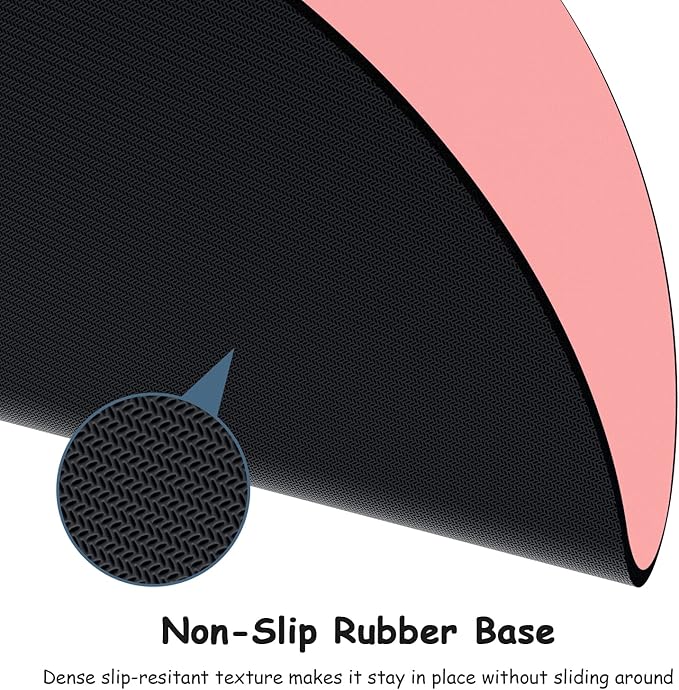 Dapesuom Small Mouse Pad, 6 x 6 Inch Thick Rubber Premium-Textured Non-Slip Portable & Washable Round Mini Mouse Mat for Women Men Wireless Laptops Keyboard Tray Gaming Work Computer Travel, Rose Pink