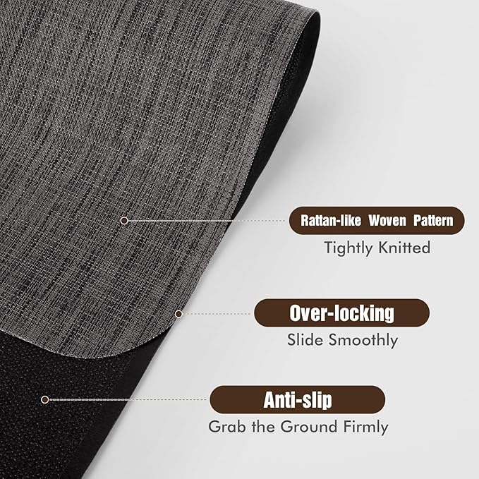 Blvornl Office Chair Mat for Hardwood Floor and Low Pile Carpet, 47.2"x 60" Desk Chair Mat for Hard Wood, Anti-Slip Hard Floor Protector Rolling Chair Mats, PVC Mat Desk Rug for Home, Black
