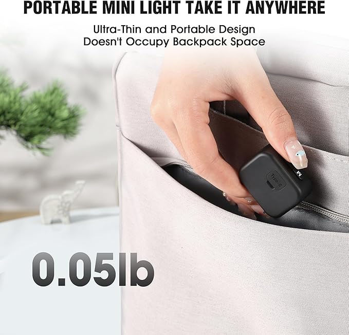 Mini Light for Insta360 Link2, Portable Magnetic Webcam Fill Lighting for Insta 360 Link 2 C Accessories with 4 Color Temperatures & Stepless Dimming, Magnetic Mount, Type-C Rechargeable