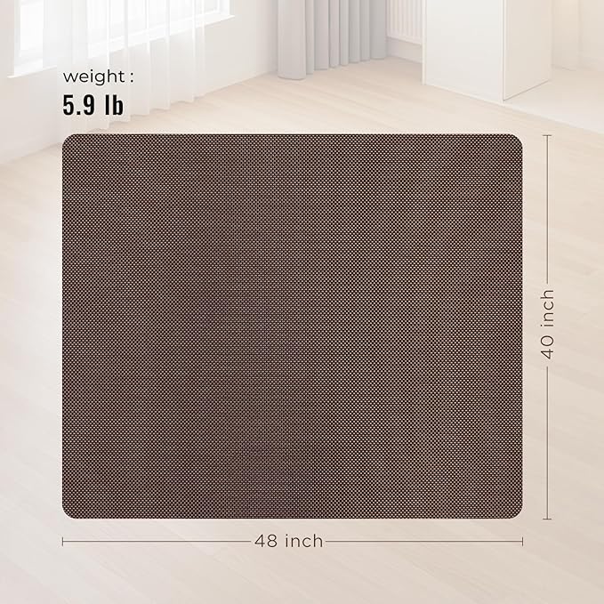 Office Chair Mat for Hard Floors,40"x48" Anti-Slip Waterproof Hardwood Floor Chair Mat,Heavy Duty Floor Protector Rolling Chairs for Home Office(Coffee)