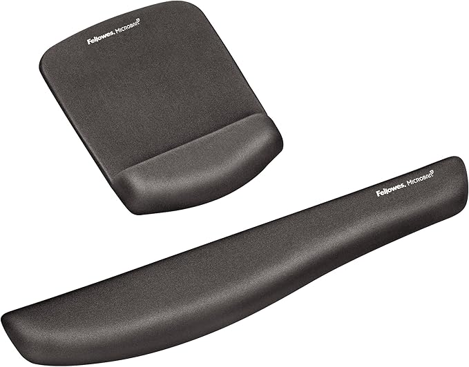 Fellowes PlushTouch Foam Keyboard Wrist Rest, MICROBAN Antimicrobial, Graphite (9252301)