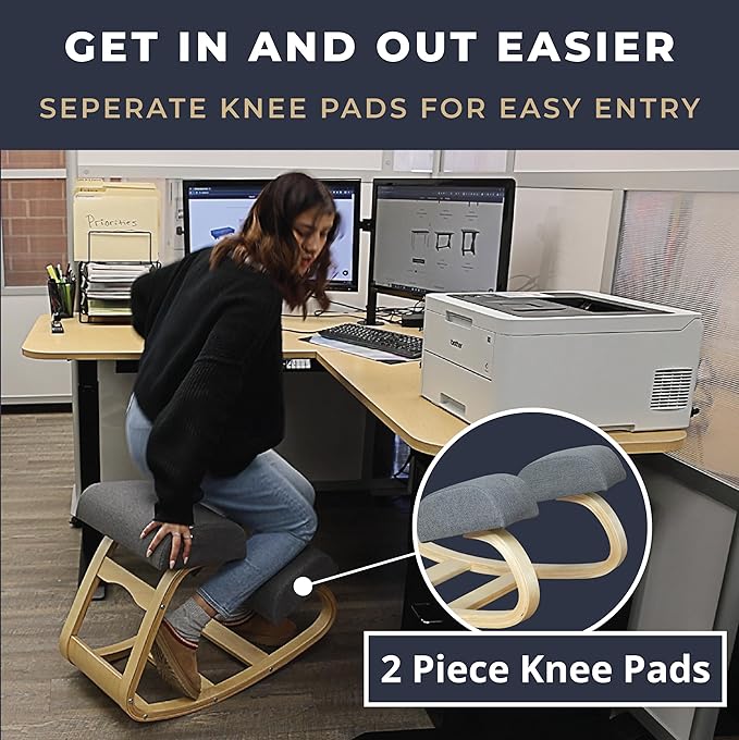 Kneeling Desk Chair, Sturdy Ergonomic Kneeling Chair for Office and Students, Rocking Motion for Natural Movement
