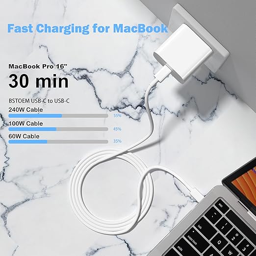 2Pack for Apple USB C to USB C Charging Cable 10ft 100W,Long Type C to Type C Fast Charger Cord for iPhone 16 E/17/Air/15/Pro/Plus/Pro Max,for MacBook Pro/Air,for iPad Pro12.9/11in,Air 4/5,Mini 6/7
