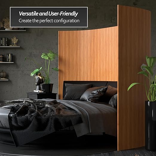Red Lantern 6 ft. Tall Bamboo Wave Screen - Natural