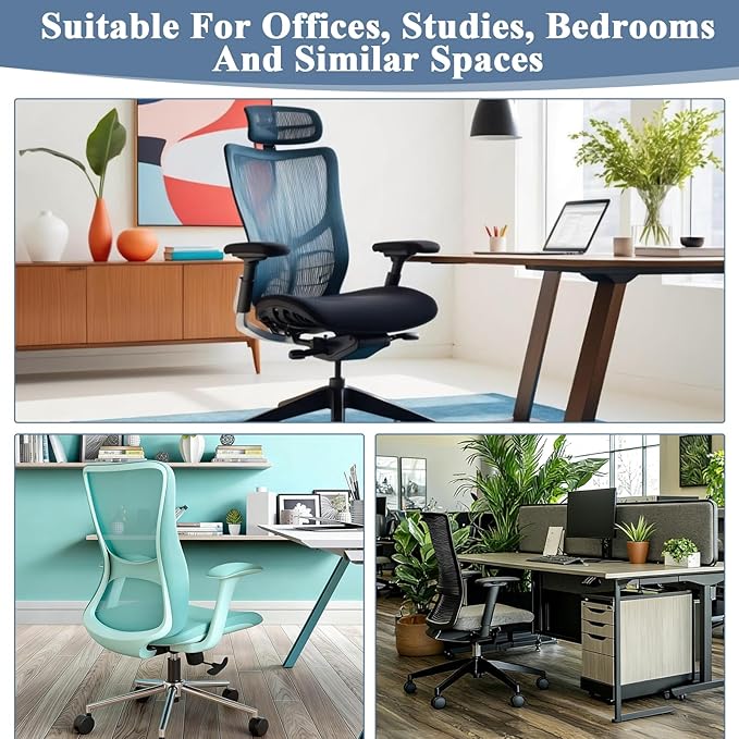 4 Pcs Computer Chair Covers with Armrest - Universal Protective Stretchable Office Chair Cover - Office Gaming Chairs Seat Cover for Swivel Chairs Rotating