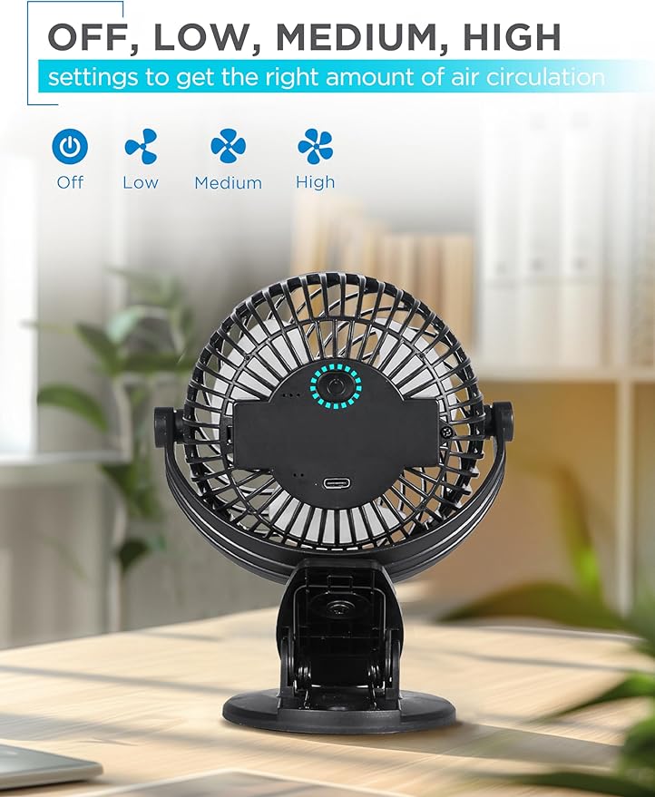 BLACK+DECKER Convertible Cooling Fan - Portable Tabletop and Standing Fan for Home or Office, 4" with 3 Speed Settings and Adjustable Tilt Angle, 2-Pack, Black