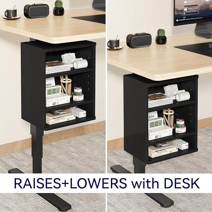 IBUYKE Under-Desk Storage Cabinet Adjustable Cabinet Fits with Standing Desks & Any Desk Legs Clamp-on Shelf for Office and Gaming Room for Elevating Your Workspace UTMZ012B