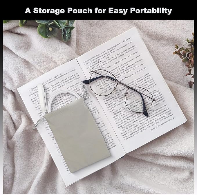 ROOKIELEDS Faux Leather Strip Clip-On Book Light, Rechargeable Reading Light, Full Book Cover, CRI 90+, 4 Colors & Stepless Dimming, Battery Indicator, Portable for Bed Travel Book Lovers