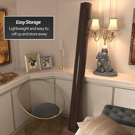 Red Lantern 7 ft. Tall Bamboo Wave Screen - Dark Mocha