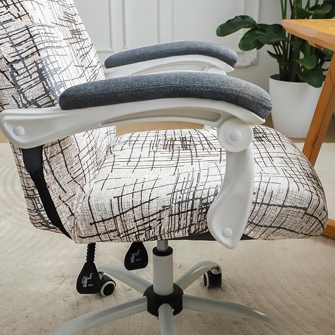 FORCHEER Patterned Large Office Chair Cover Stretch Printed Computer Armchair Slipcover for Desk Chair, Mesh Chair 1 Piece Washable Removable