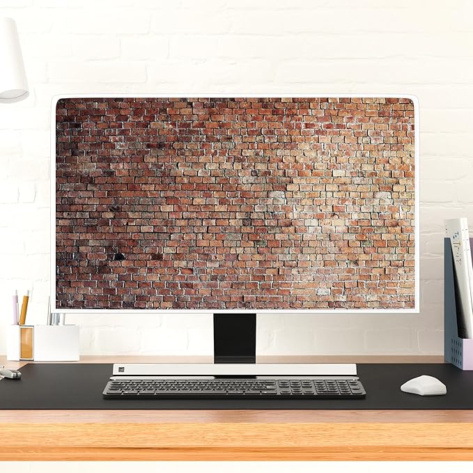Vintage Brown Wall Waterproof Television Covers 45,46,47,48 Inch TV Display Screen Cover Sleeve Compatible with LCD LED PC Desktop and Home Hanging TV Anti-Scratch Anti-Static Protective