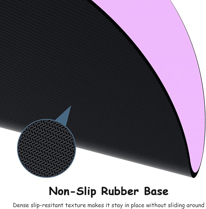 Dapesuom Small Mouse Pad, 6 x 6 Inch Thick Rubber Premium-Textured Non-Slip Portable & Washable Round Mini Mouse Mat for Women Wireless Laptops Keyboard Tray Gaming Work Computer Office Travel, Purple