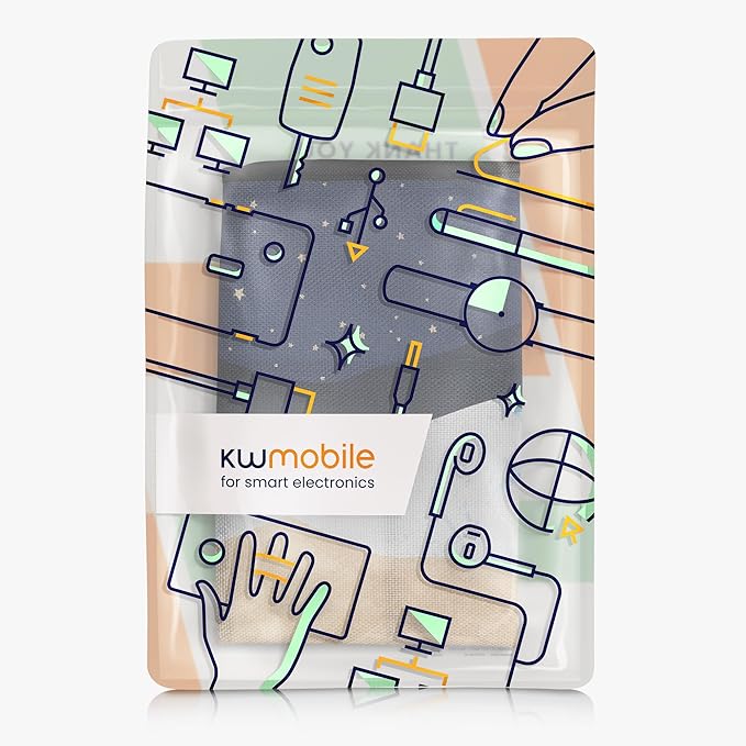 kwmobile Dust Cover for 31-32" Monitor - Linen Monitor Protector with Design - Starry Night Lake White/Light Brown/Dark Blue