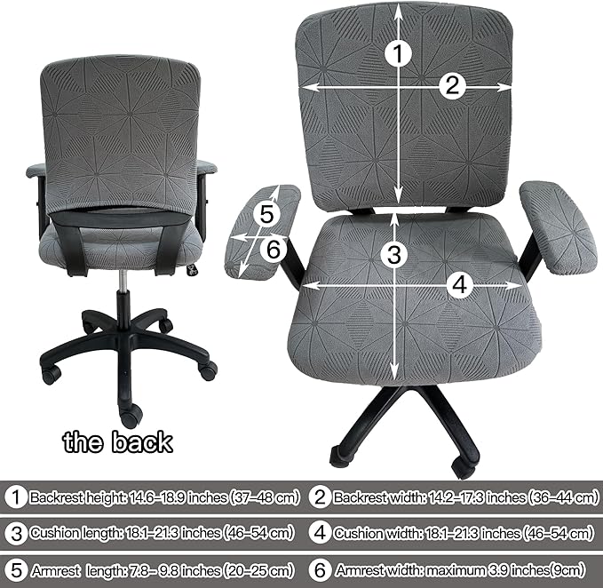 High Elasticity Anti Slip Office Chair Cover, Split Design for Easy Installation,Universal Desk Chair Cover wear-Resistant and Scratch Resistant (Light Gray, Chair Armrest Covers)