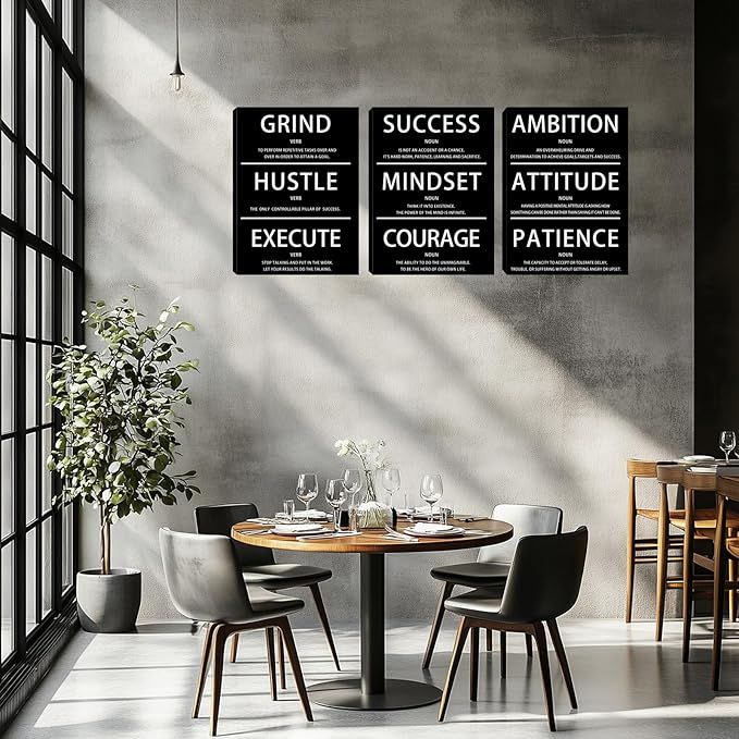 Motivational Wall Decor Paintings Inspirational Office Wall Decor Posters Prints 3 Pieces Bedroom Decor Living Room Office Canvas Picture Wall Painting Home Decoration Framed Artwork (36''W x 16''H)