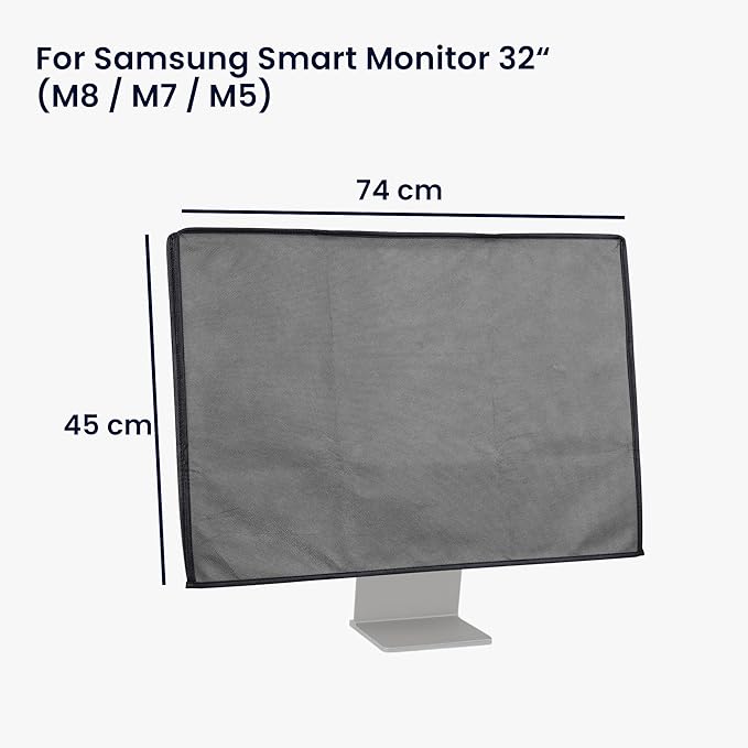 kwmobile Monitor Cover Compatible with Samsung Smart Monitor 32" (M8 / M7 / M5) - Dust Cover Computer Screen Protector - Light Grey