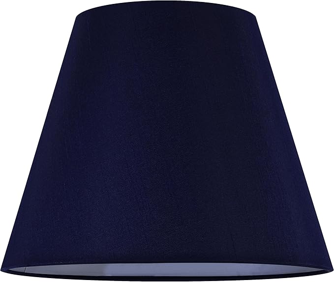 GOSO 5*9*6.4 inches (Spider) Blue Lamp Shades Set of 2 Small Drum,Bell Lampshade for Table Lamps Wall Mount ,Modern & Minimalism Lamp Shade Replacement, Natural Bamboo Faux Silk No Assembly Required